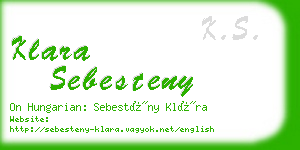 klara sebesteny business card